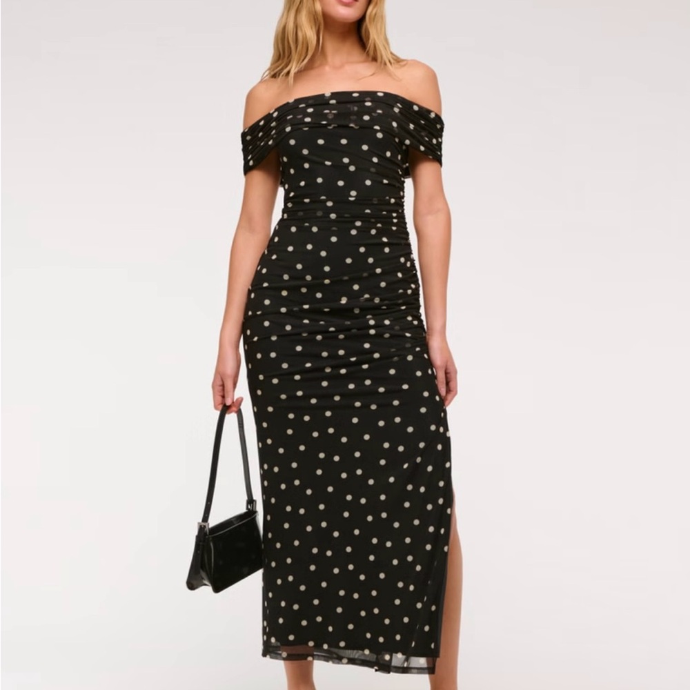 Abercrombie & Fitch Black and White Polka Dot Maxi Dress